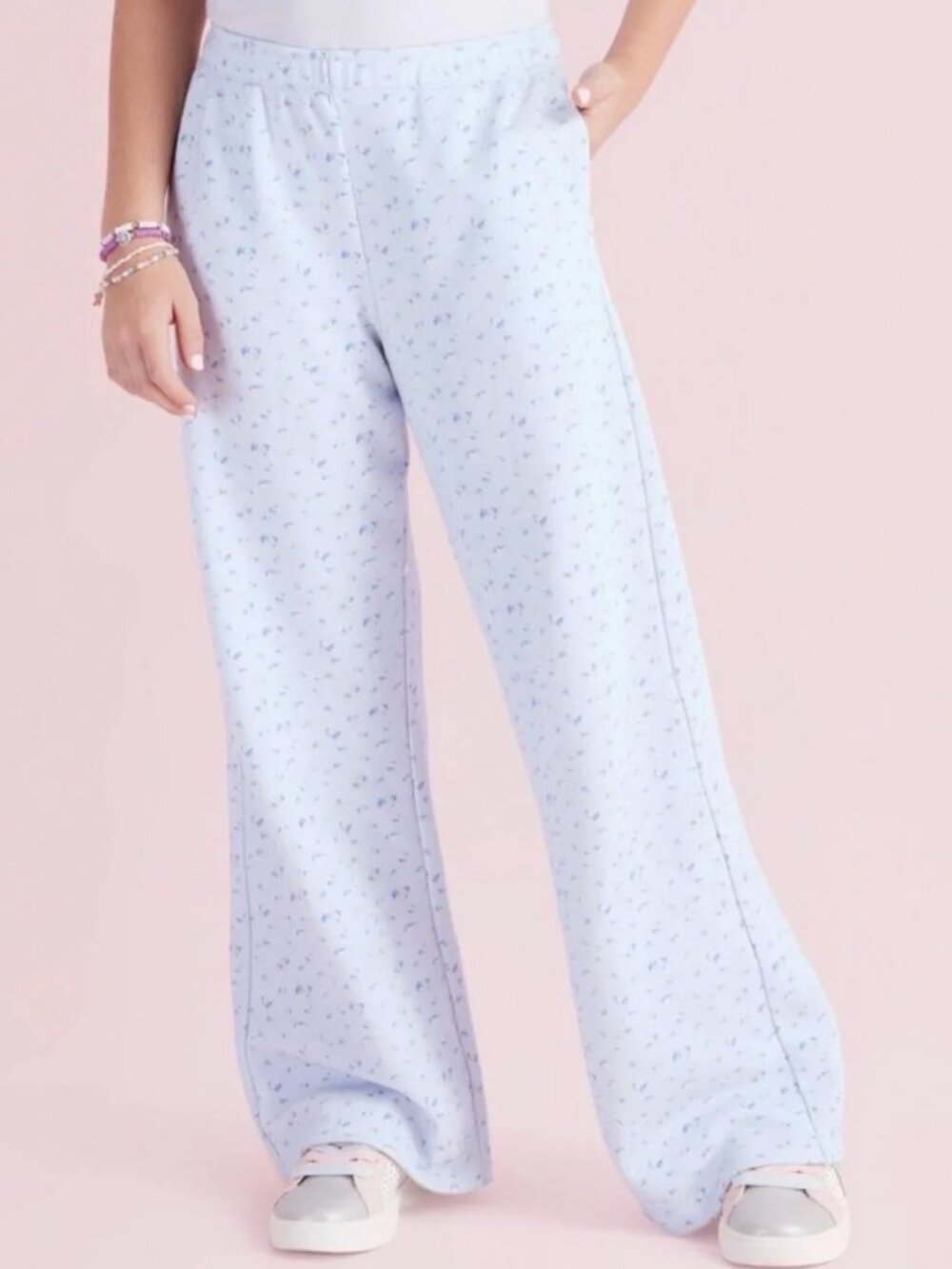 LoveShackFancy Esme Blooming Heirloom Ditsy French Terry Wide Leg Sweatpants